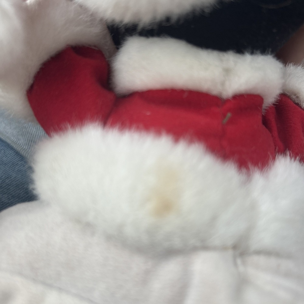 VTG Mickey Plush Tree Topper Santa Gift Box Xmas Holiday Decor W/handmade Santa - Picture 13 of 16